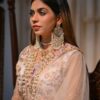 Three Pearl Mala Set With Gold Pearl Earring - Image 2