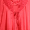 Women's 3Pcs Long Nighty - Red - Image 2