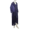 Women's 3Pcs Long Nighty - Navy Blue - Image 2