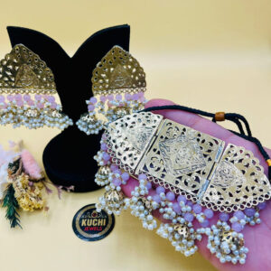 Light Pink Pearl Golden Choker Set